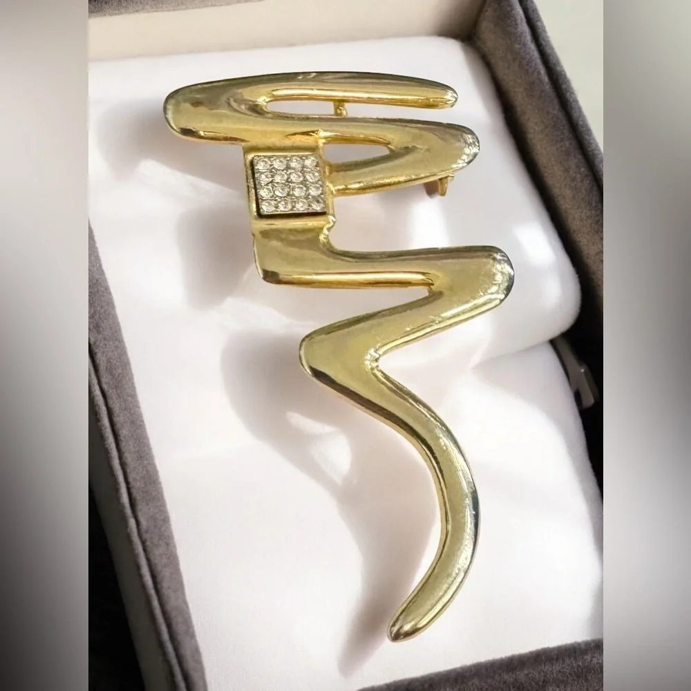 Vintage Park Lane Pave-Set Rhinestone Swirl Pendant Brooch